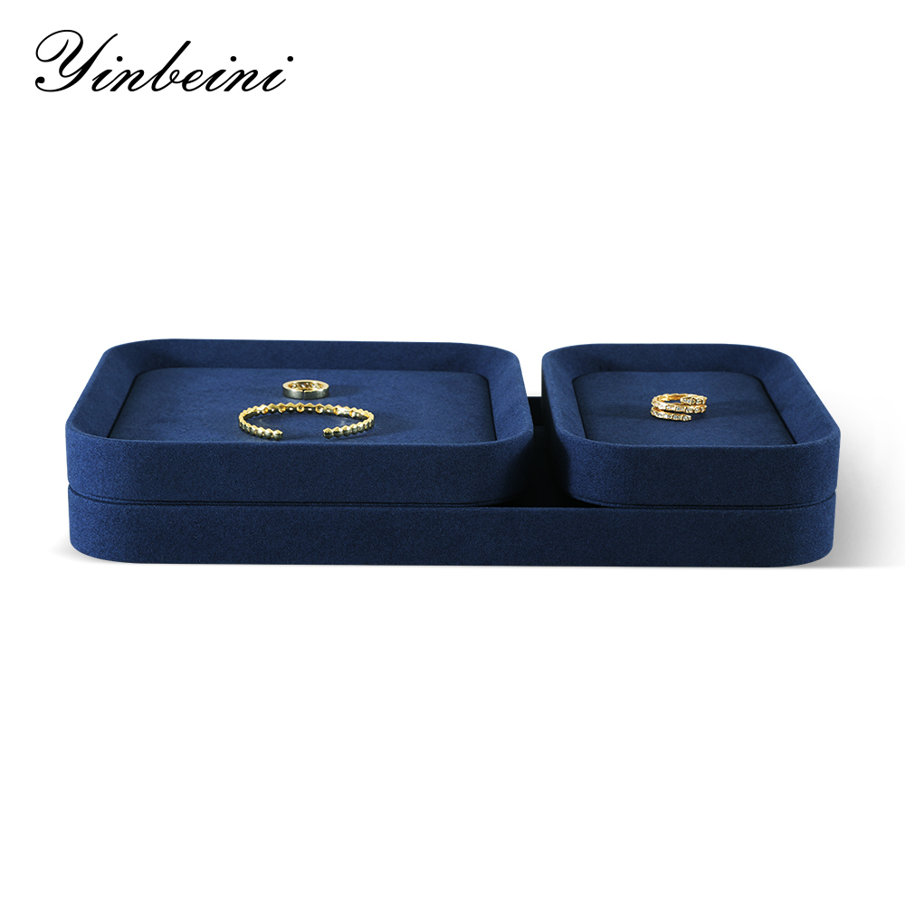 Yinbeini Casual Everyday Leather Jewelry Display Tray Compact Size for Daily Wear Rings Earrings and Necklaces Perfect for Dorm Rooms P054
