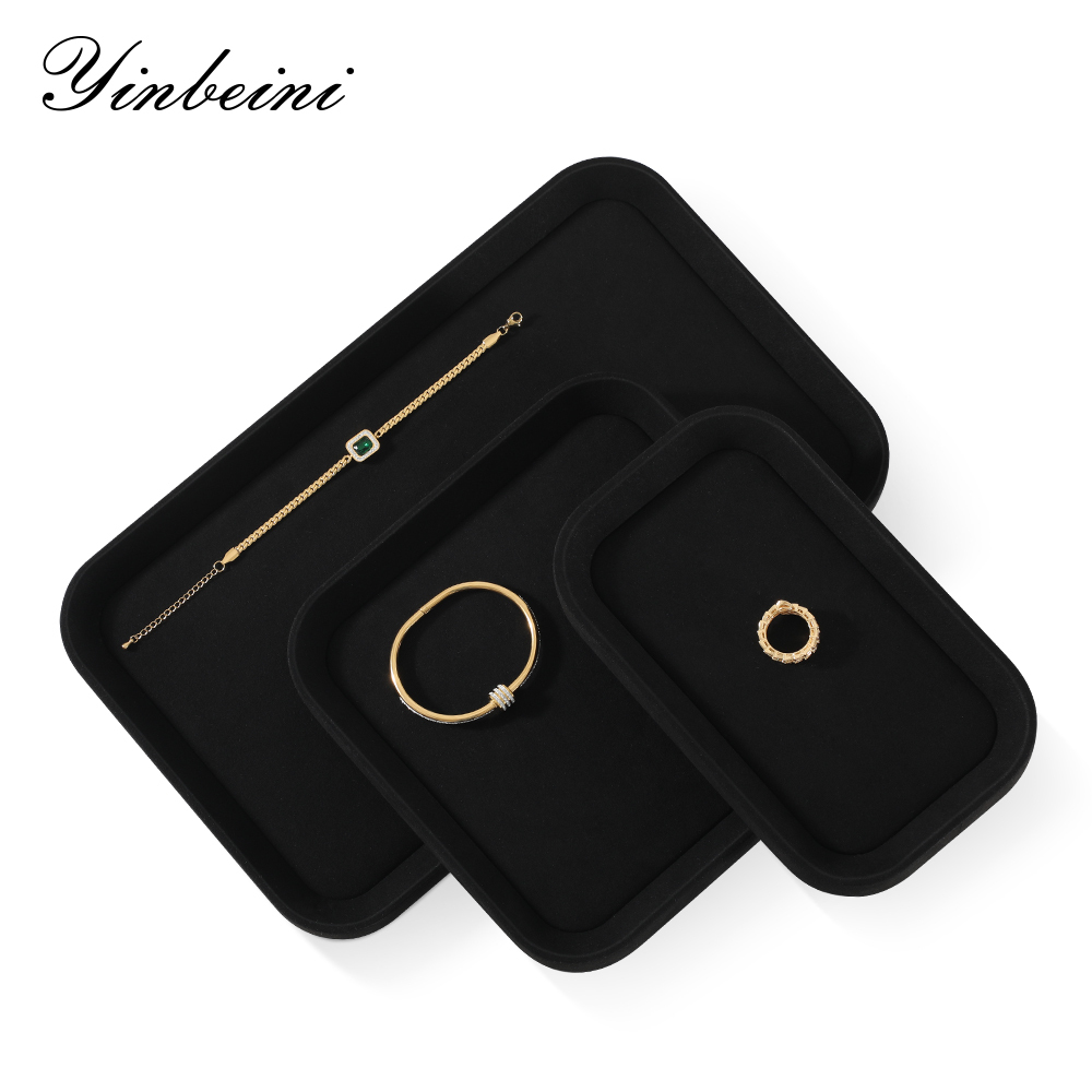 Yinbeini All Purpose Jewelry Display Tray for Home Retail Photography and Gifting Durable PU Leather Construction P055