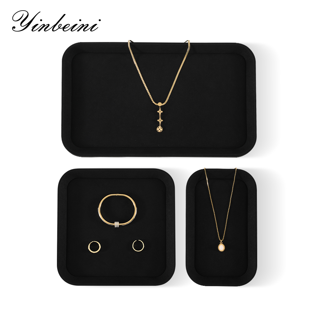 Yinbeini All Purpose Jewelry Display Tray for Home Retail Photography and Gifting Durable PU Leather Construction P055