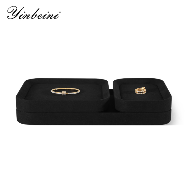 Yinbeini All Purpose Jewelry Display Tray for Home Retail Photography and Gifting Durable PU Leather Construction P055