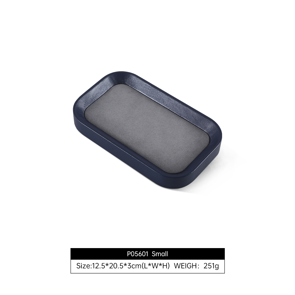 Yinbeini Casual Everyday Leather Jewelry Display Tray Compact Size for Daily Wear Rings Earrings and Necklaces Perfect for Dorm Rooms P054