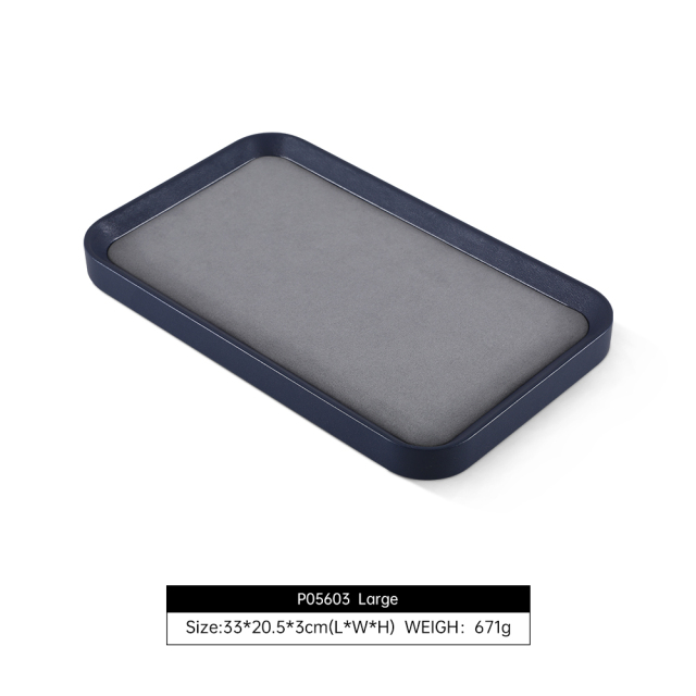 Yinbeini Casual Everyday Leather Jewelry Display Tray Compact Size for Daily Wear Rings Earrings and Necklaces Perfect for Dorm Rooms P054