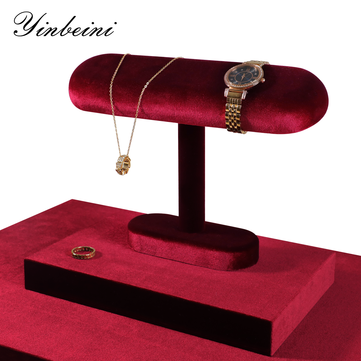 Yinbeini  Jewelry  Storage Rack Watch Storage Stand Velvet Watch Display Stand jeweler counter jewelry counter TB002