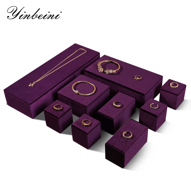 Yinbeini  Pendant Bracelet Storage Stand Velvet Necklace Ring Earring Display Stand Jewelry Storage Sets jeweler counter jewelry counter Olive Green TB009