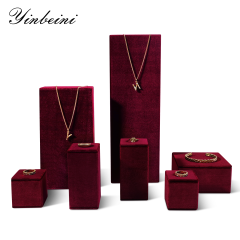 Yinbeini Velvet Necklace Ring Earring Display Stand Jewelry Storage Sets Mocha brown  Pendant Bracelet Storage Stand jeweler counter jewelry counter TB010