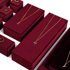 Yinbeini Velvet Necklace Ring Earring Display Stand Jewelry Storage Sets Pendant Bracelet Storage Stand jeweler counter jewelry counter Red TB006