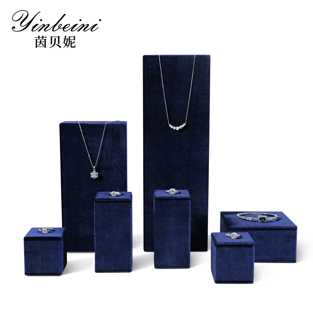 Yinbeini  Pendant Bracelet Storage Stand Velvet Necklace Ring Earring Display Stand Jewelry Storage Sets jeweler counter jewelry counter Olive Green TB009