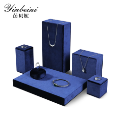 Yinbeini Velvet Necklace Ring Earring Display Stand Jewelry Storage Sets Pendant Bracelet Storage Stand jeweler counter jewelry counter Red TB006