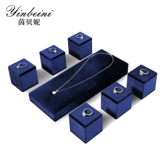 Yinbeini Velvet Necklace Ring Earring Display Stand Jewelry Storage Sets Pendant Bracelet Storage Stand jeweler counter jewelry counter Red TB006