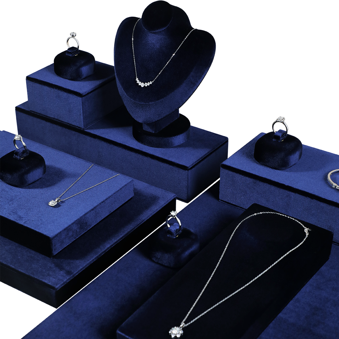 Yinbeini Velvet Jewelry Storage Sets Purple Necklace Ring Earring Display Stand Pendant Bracelet Storage Stand jeweler counter jewelry counter TB005