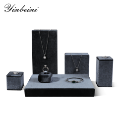 Yinbeini  Pendant Bracelet Storage Stand Velvet Necklace Ring Earring Display Stand Jewelry Storage Sets jeweler counter jewelry counter Olive Green TB009