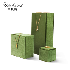 Yinbeini Velvet Pendant Bracelet Storage Stand Jewelry Storage Sets Necklace Ring Earring Display Stand  jeweler counter jewelry counter Blue TB007