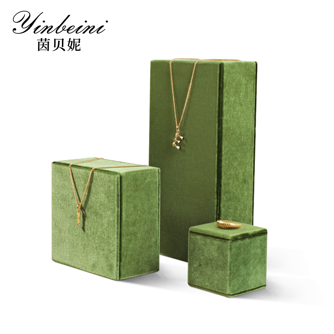 Yinbeini Velvet Necklace Ring Earring Display Stand Jewelry Storage Sets Mocha brown  Pendant Bracelet Storage Stand jeweler counter jewelry counter TB010