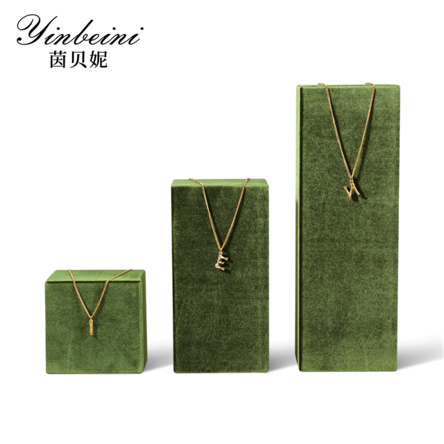 Yinbeini Velvet Pendant Bracelet Storage Stand Jewelry Storage Sets Necklace Ring Earring Display Stand  jeweler counter jewelry counter Blue TB007