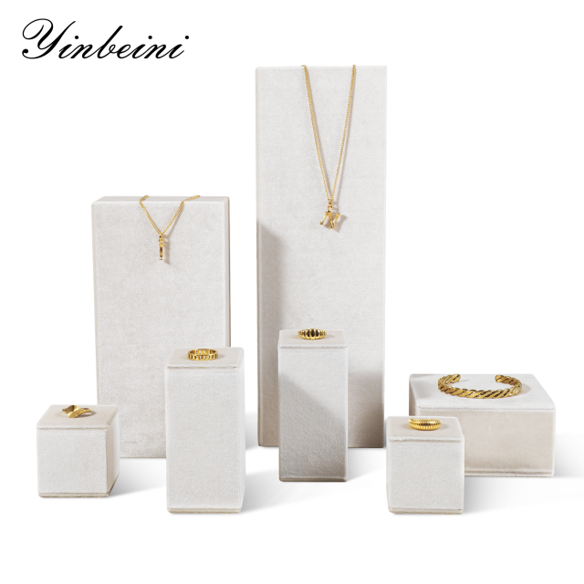 Yinbeini Velvet Jewelry Storage Sets Purple Necklace Ring Earring Display Stand Pendant Bracelet Storage Stand jeweler counter jewelry counter TB005