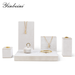 Yinbeini Velvet Pendant Bracelet Storage Stand Jewelry Storage Sets Necklace Ring Earring Display Stand  jeweler counter jewelry counter Blue TB007