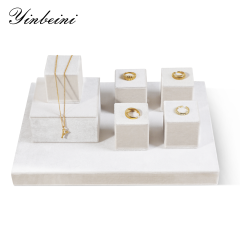 Yinbeini Velvet Necklace Ring Earring Display Stand Jewelry Storage Sets Mocha brown  Pendant Bracelet Storage Stand jeweler counter jewelry counter TB010