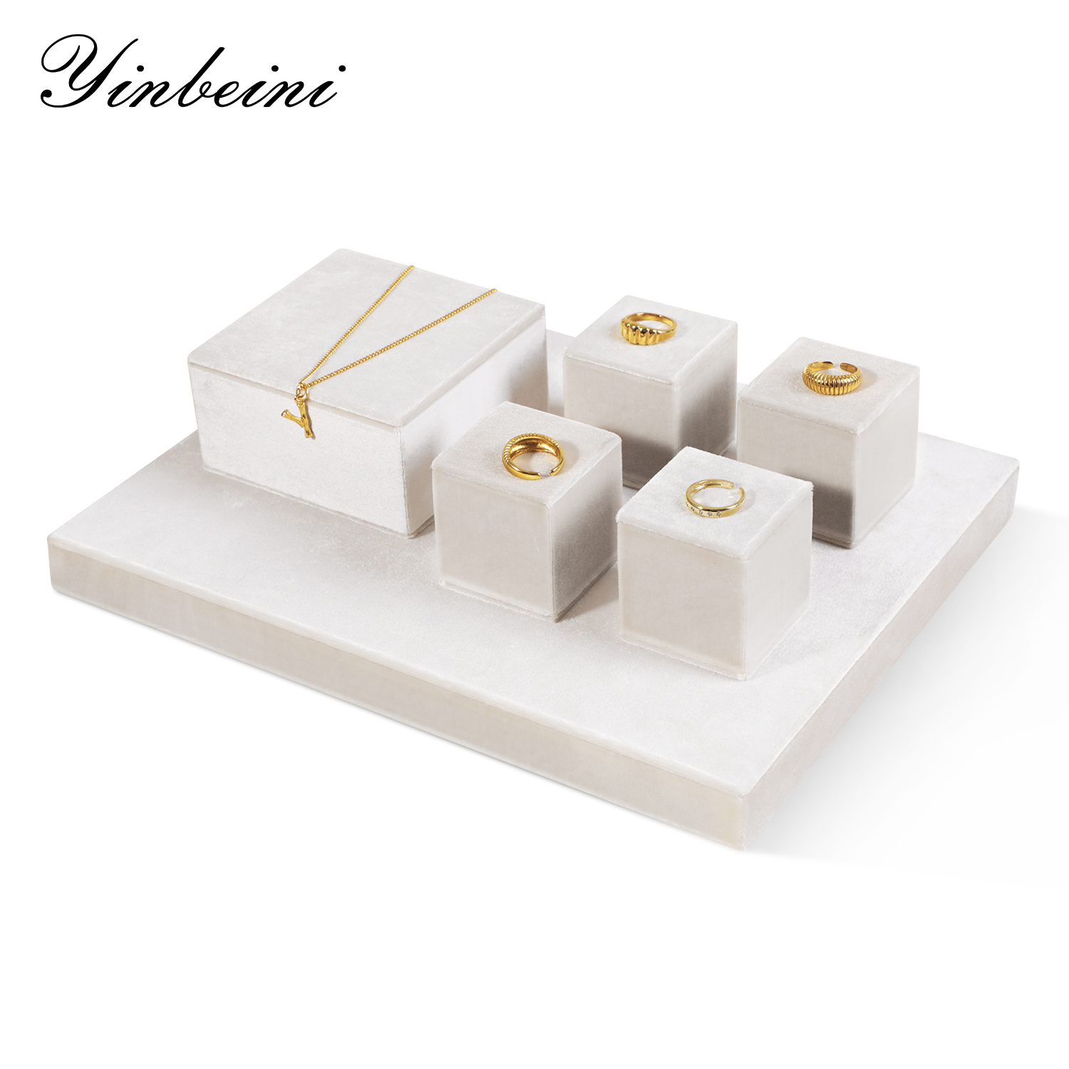 Yinbeini Velvet Jewelry Storage Sets Purple Necklace Ring Earring Display Stand Pendant Bracelet Storage Stand jeweler counter jewelry counter TB005