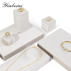 Yinbeini Velvet Pendant Bracelet Storage Stand Jewelry Storage Sets Necklace Ring Earring Display Stand  jeweler counter jewelry counter Blue TB007