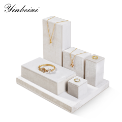 Yinbeini  Pendant Bracelet Storage Stand Velvet Necklace Ring Earring Display Stand Jewelry Storage Sets jeweler counter jewelry counter Olive Green TB009