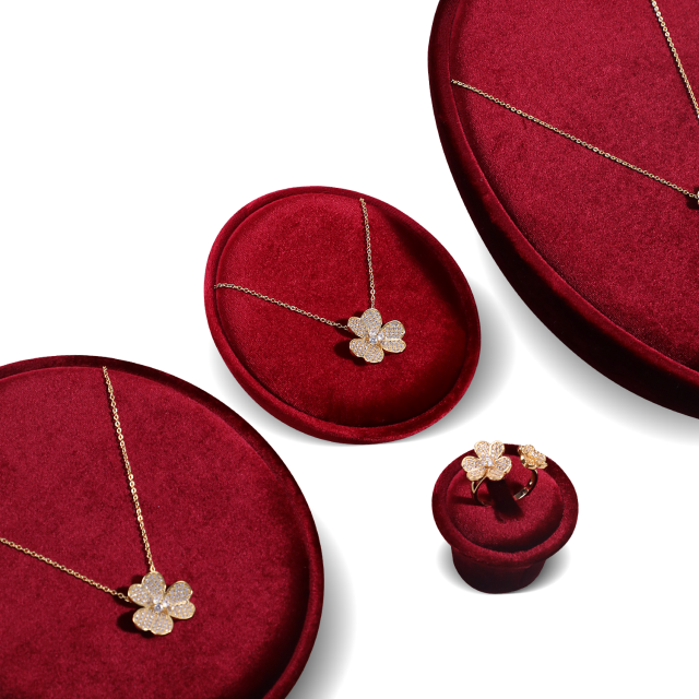 Yinbeini Velvet Jewelry Set Velvet Purple Ring Earring Necklace Holder Jewelry Showcase Organizer jeweler counter jewelry counter TB017