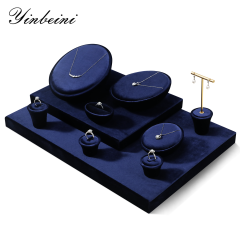 Yinbeini Velvet Ring Earring Necklace Holder Velvet Jewelry Set Jewelry Showcase Organizer jeweler counter jewelry counter TB018