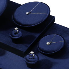 Yinbeini Mocha Brown Jewelry Showcase Organizer Velvet Jewelry Set Velvet Purple Ring Earring Necklace Holder Jeweler counter jewelry counter TB022