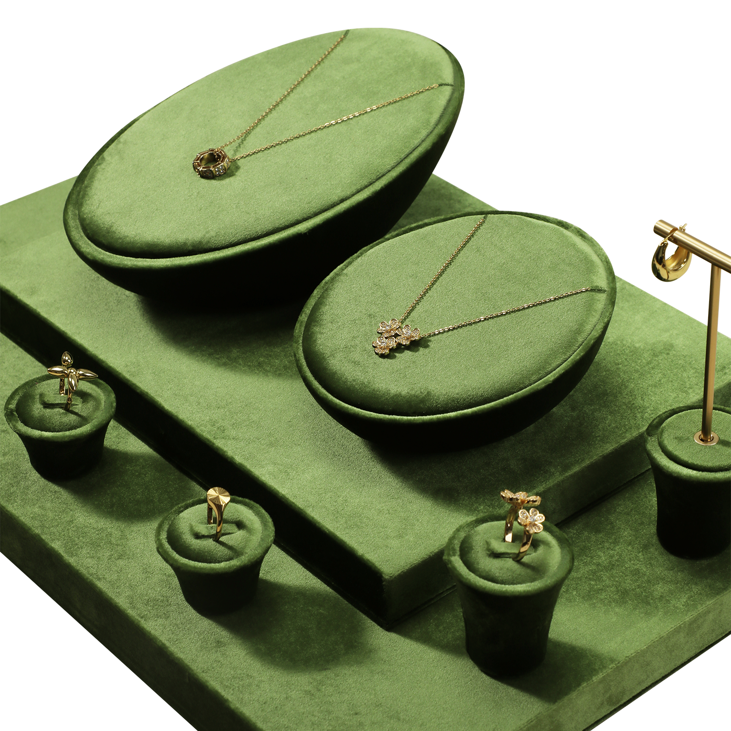 Yinbeini Velvet Ring Earring Necklace Holder Velvet Jewelry Set Jewelry Showcase Organizer jeweler counter jewelry counter TB018