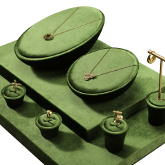 Yinbeini Velvet Jewelry Showcase Organizer Jewelry Set Velvet Grey Ring Earring Necklace Holder jeweler counter jewelry counter TB020