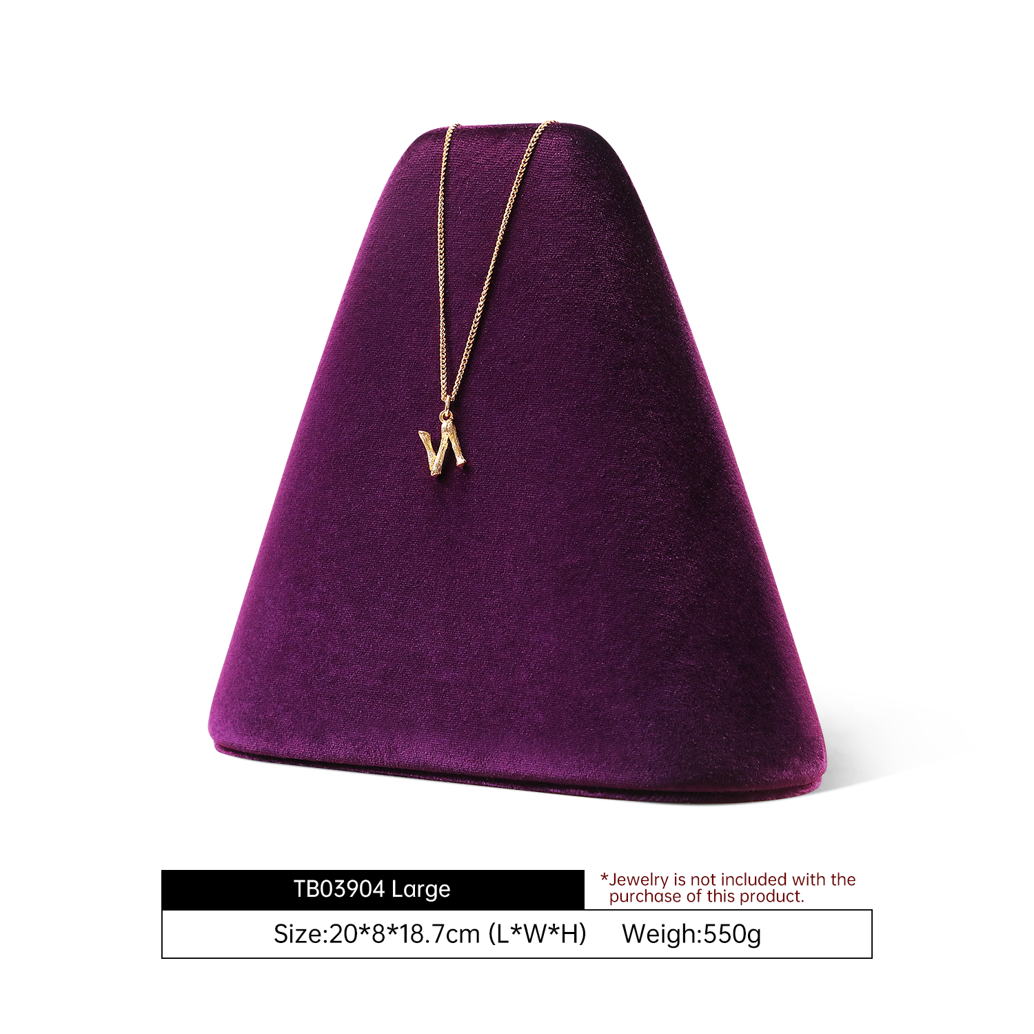 Yinbeini Elegant Velvet Necklace Display Stand for Fine Jewelry Perfect for Bridal Jewelry Wedding Necklaces and High End Accessory Presentation TB041