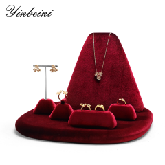 Yinbeini Artisan Handmade Velvet Necklace Display Stand Soft Fabric to Highlight Handcrafted Necklaces and Pendants TB040