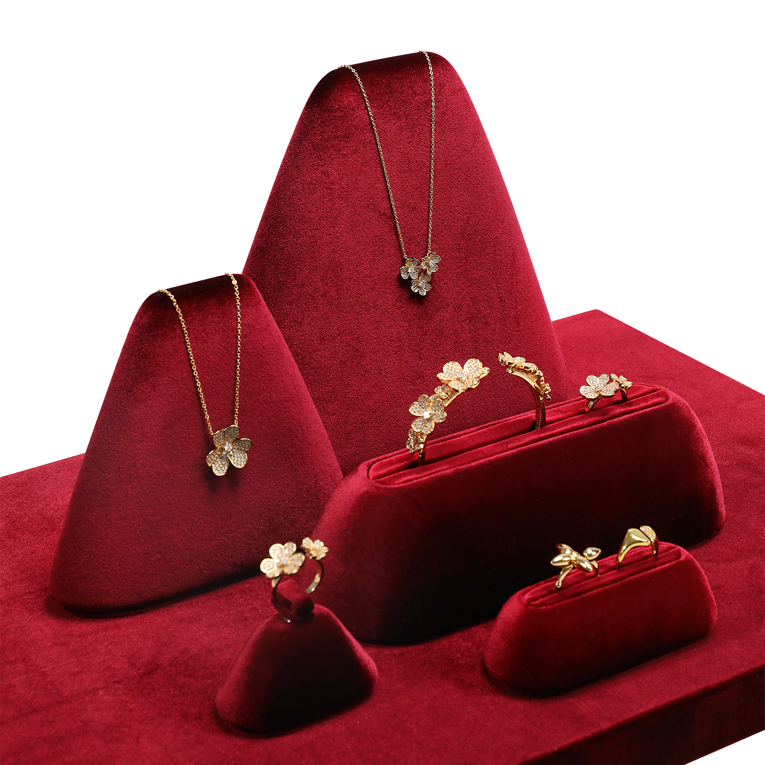 Yinbeini Artisan Handmade Velvet Necklace Display Stand Soft Fabric to Highlight Handcrafted Necklaces and Pendants TB040