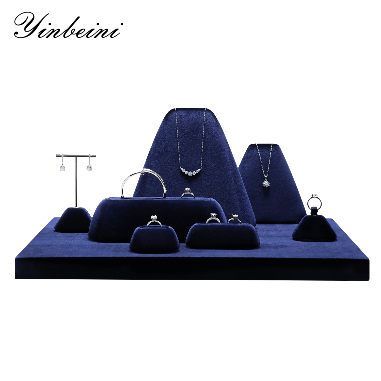 Yinbeini Elegant Velvet Necklace Display Stand for Fine Jewelry Perfect for Bridal Jewelry Wedding Necklaces and High End Accessory Presentation TB041