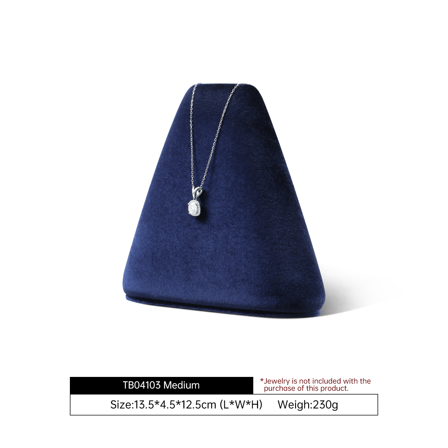 Yinbeini Artisan Handmade Velvet Necklace Display Stand Soft Fabric to Highlight Handcrafted Necklaces and Pendants TB040