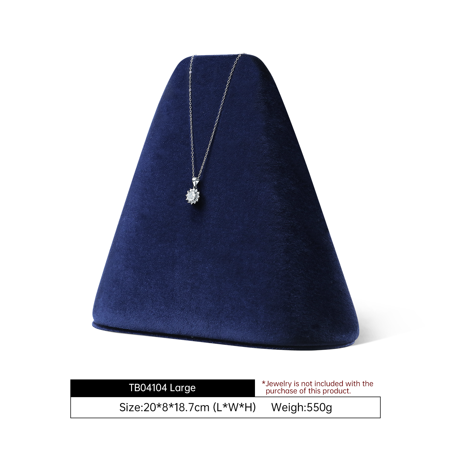 Yinbeini Elegant Velvet Necklace Display Stand for Fine Jewelry Perfect for Bridal Jewelry Wedding Necklaces and High End Accessory Presentation TB041