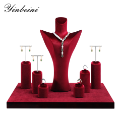 Yinbeini Multi Color Velvet Jewelry Bust Display Stand for Necklaces and Pendants Suitable for Window Showcase Trade Shows TB047