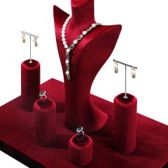 Yinbeini Multi Color Velvet Jewelry Bust Display Stand for Necklaces and Pendants Suitable for Window Showcase Trade Shows TB047