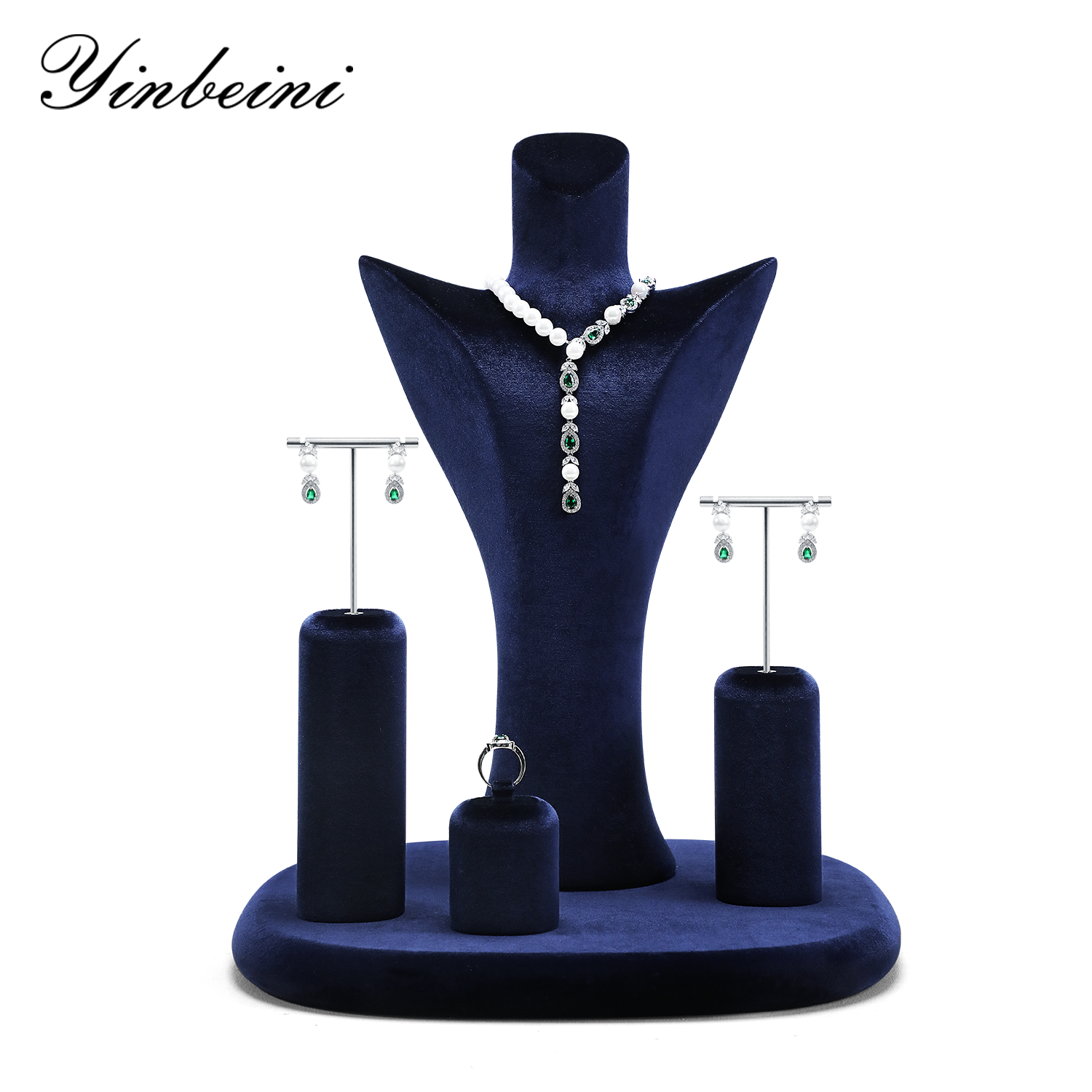 Yinbeini Versatile Velvet Necklace Bust Display for All Necklace Styles Suitable for Short Necklaces Long Chains and Statement Pendants TB048