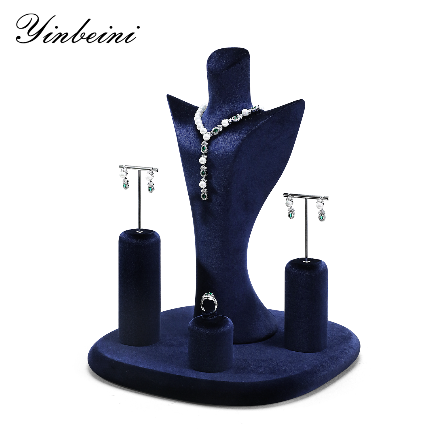 Yinbeini Versatile Velvet Necklace Bust Display for All Necklace Styles Suitable for Short Necklaces Long Chains and Statement Pendants TB048