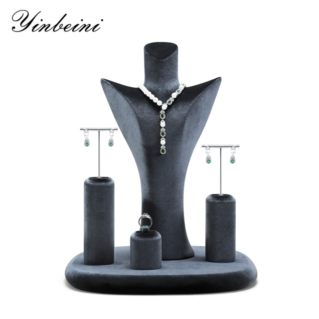 Yinbeini Velvet Jewelry Bust Stand Highlight Diamond and Gemstone Necklaces Suitable for Formal and Evening Jewelry Display TB049
