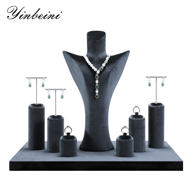 Yinbeini Velvet Jewelry Bust Stand Highlight Diamond and Gemstone Necklaces Suitable for Formal and Evening Jewelry Display TB049