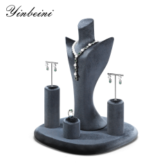 Yinbeini Velvet Jewelry Bust Stand Highlight Diamond and Gemstone Necklaces Suitable for Formal and Evening Jewelry Display TB049