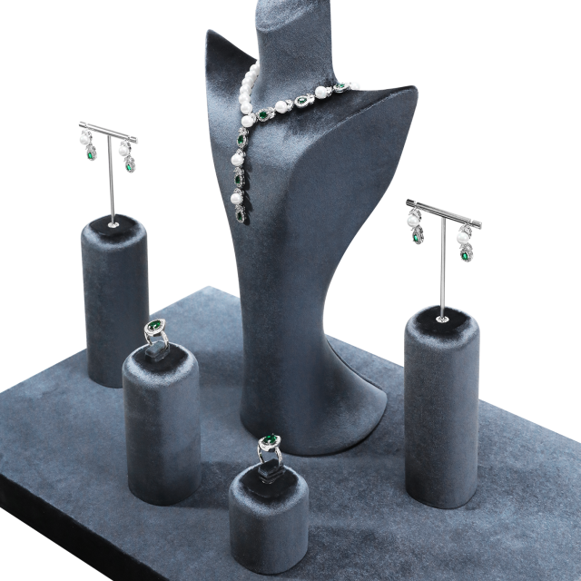 Yinbeini Velvet Jewelry Bust Stand Highlight Diamond and Gemstone Necklaces Suitable for Formal and Evening Jewelry Display TB049