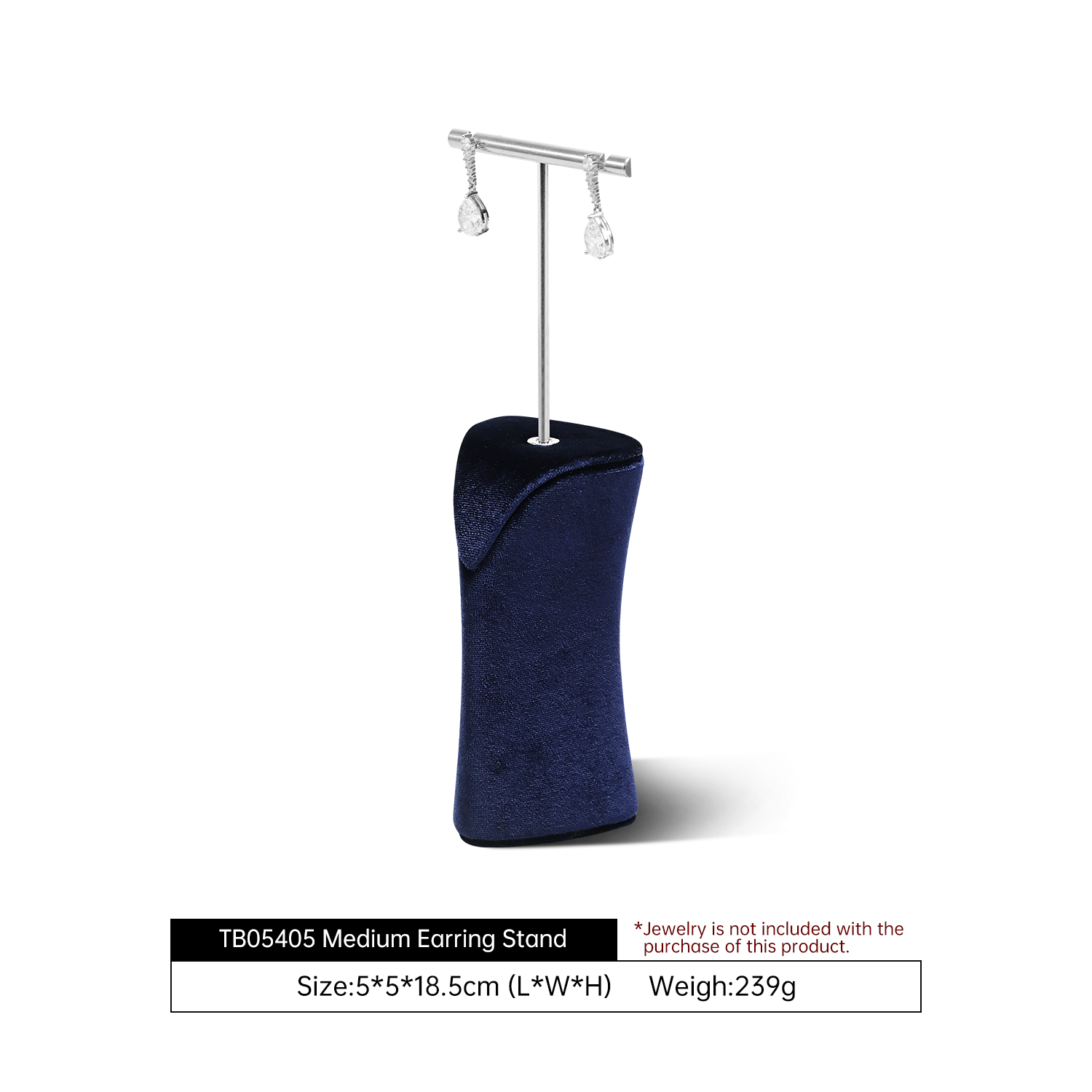 Yinbeini T Shape Earring Holder Green Jewelry Display Stand with Metal Bar for Displaying Multiple Earring Styles TB056