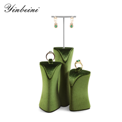 Yinbeini T Shape Earring Holder Green Jewelry Display Stand with Metal Bar for Displaying Multiple Earring Styles TB056