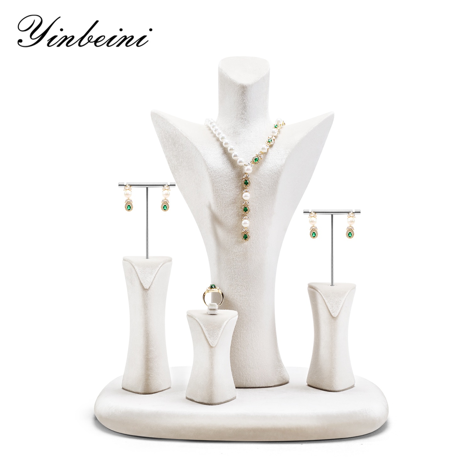 Yinbeini Portrait Neck Stand Beige Display Bust for Necklaces and Pendants Perfect for Highlighting Necklace Details TB057