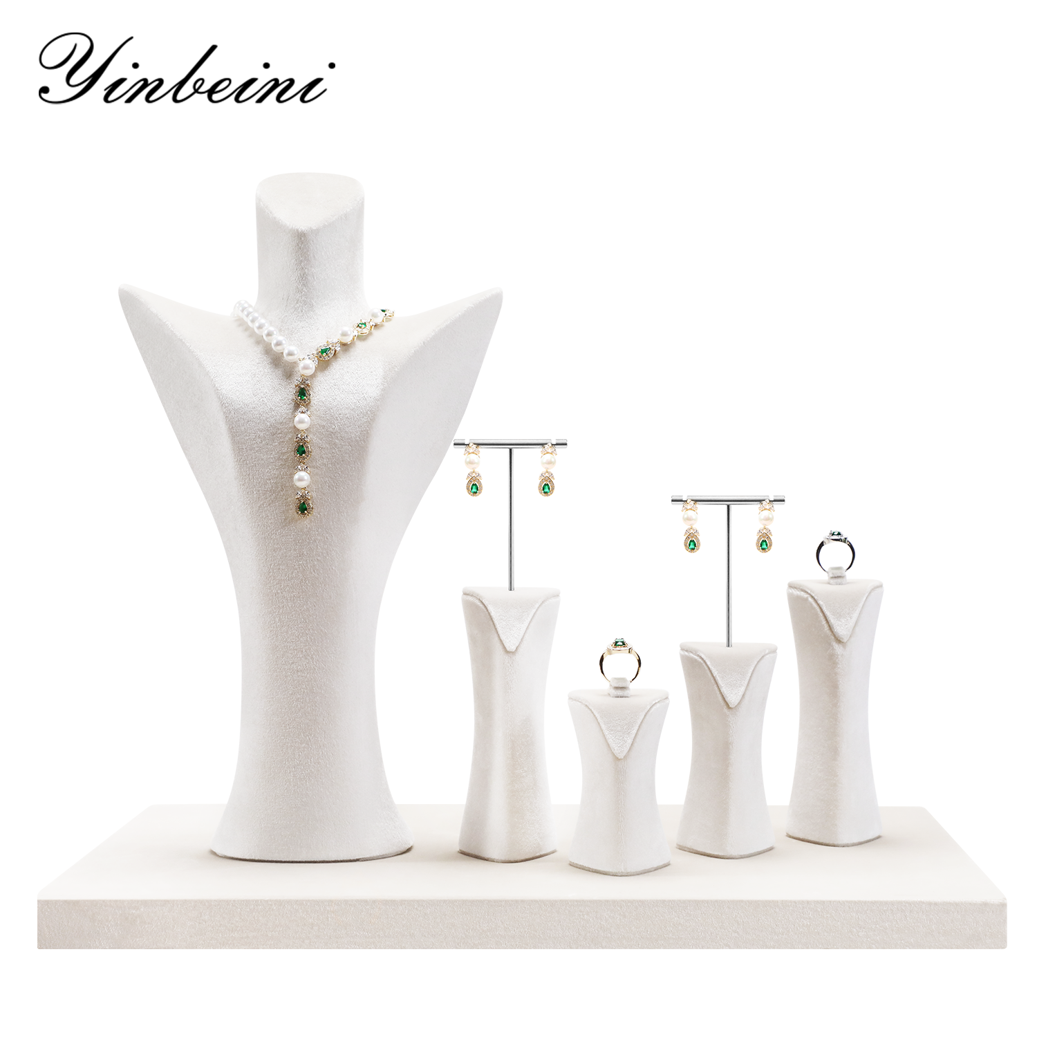 Yinbeini Portrait Neck Stand Beige Display Bust for Necklaces and Pendants Perfect for Highlighting Necklace Details TB057
