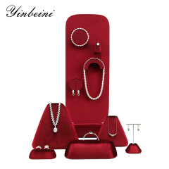 Yinbeini Multi Functional Red Velvet Jewelry Display Kit for Rings Earrings Necklaces and Bracelets Ideal for Home Organization and Retail Use TB059