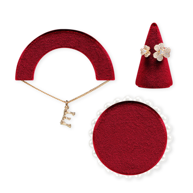 Yinbeini Multi Functional Red Velvet Jewelry Display Kit for Rings Earrings Necklaces and Bracelets Ideal for Home Organization and Retail Use TB059