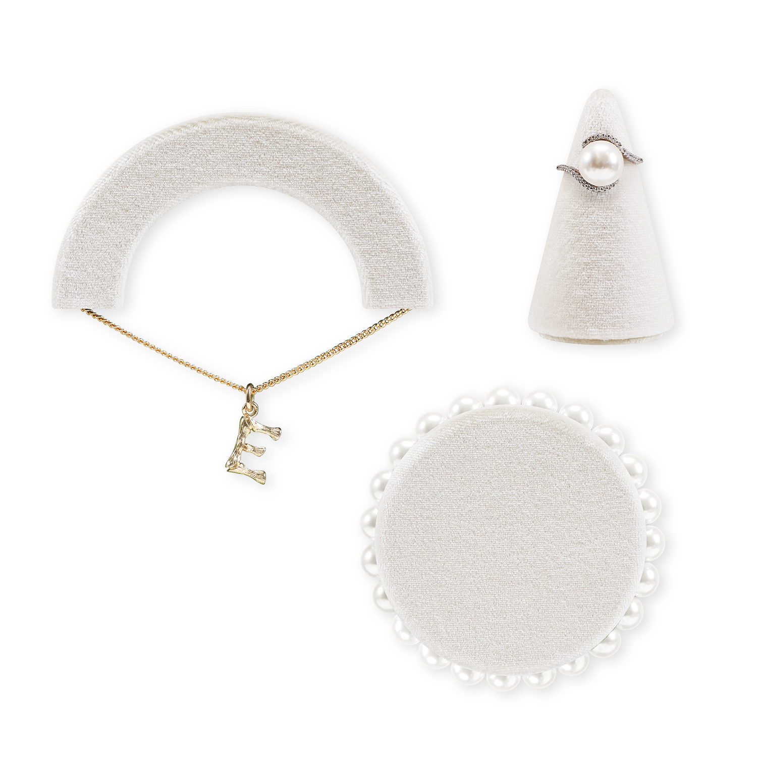Yinbeini Velvet Jewelry Display Stand for Luxury Boutiques Elegant Plush Texture for High End Jewelry Presentation TB063